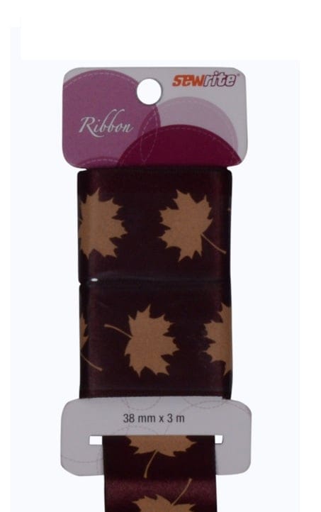 Sewrite Maple Leaf Ribbon - Merlot D20141 Sewrite Maple Leaf Ribbon - Merlot