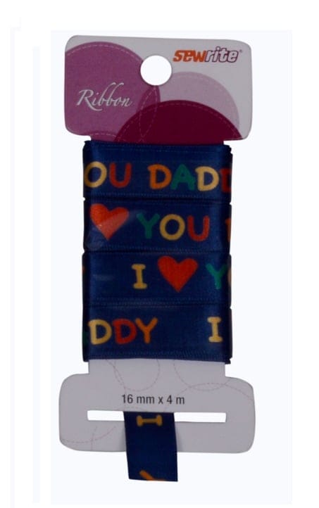 Sewrite Love You Dad Ribbon - Deep Sea Navy D20178 Sewrite Love You Dad Ribbon - Deep Sea Navy
