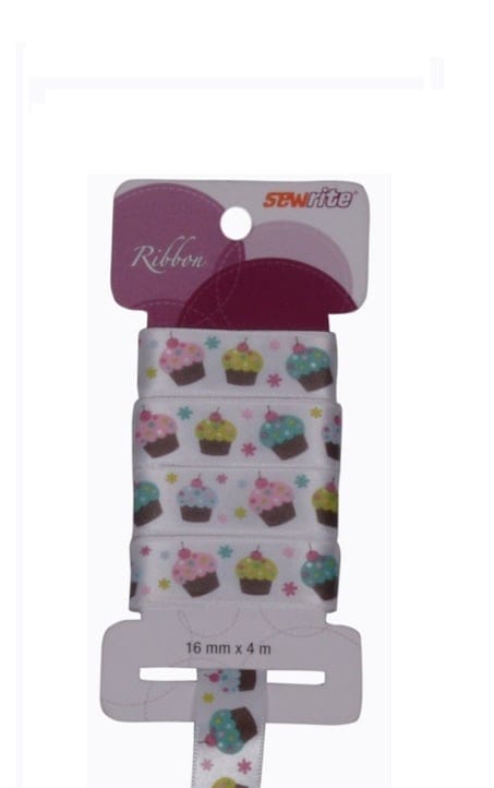 Sewrite Cupcakes Ribbon - White D20217 Sewrite Cupcakes Ribbon - White