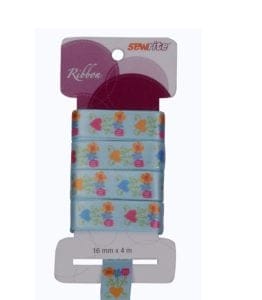 Sewrite Mom Bouquet Ribbon - Tropical Blue / White