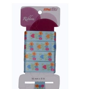 Sewrite Mom Bouquet Ribbon - Tropical Blue / White