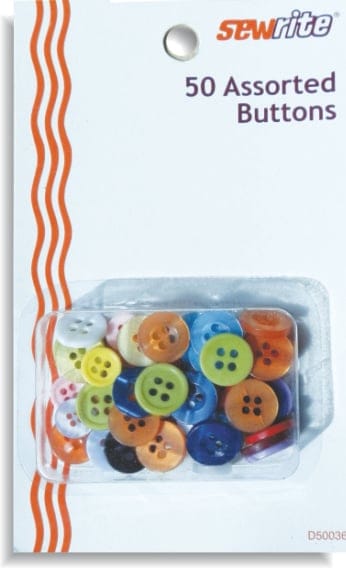 Sewrite 50 Assorted Buttons D50036 Sewrite 50 Assorted Buttons