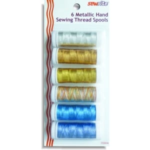 Sewrite Polyester Metallic Thread - 50 Yards of 6 Spools (assorted)
