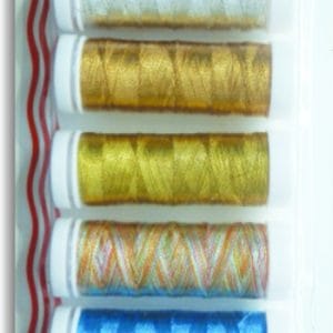 Sewrite Polyester Metallic Thread - 50 Yards of 6 Spools (assorted)