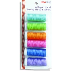 Sewrite Rayon Craft Thread 30 Yards of 6 Spools (Bright Shades)