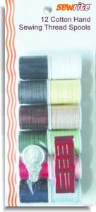 Sewrite 12 Spools Mercerized Cotton Thread With Needle & Threader