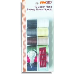 Sewrite 12 Spools Mercerized Cotton Thread With Needle & Threader