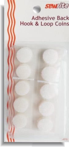 Sewrite Adhesive Back Hook & Loop Coins - White D59070 Sewrite Adhesive Back Hook & Loop Coins - White