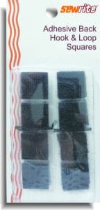 Sewrite Adhesive Back Hook & Loop Squares - Black
