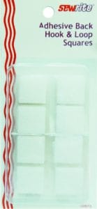 Sewrite Adhesive Back Hook & Loop Squares - White