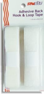 Sewrite Adhesive Back Hook & Loop Tape - White
