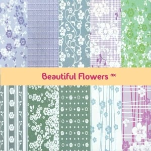 Assorted 12x12 Paper Pack - Beautiful Flowers NX (Set of 40 sheets)