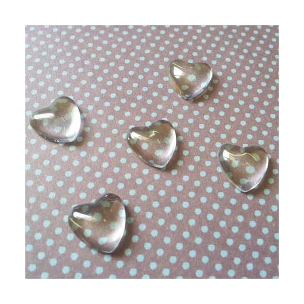 Epoxy Domes - Heart (12*12 mm) - pack of 10