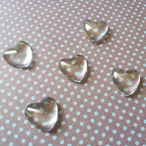 Epoxy Domes - Heart (12*12 mm) - pack of 10