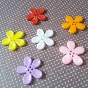 Plastic Flower Buttons - Assorted