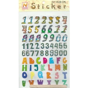 Rub-on Transfers & Tool - Alphabet and Nos Design 1