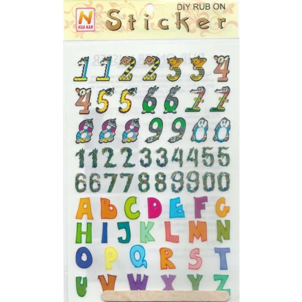 Rub-on Transfers & Tool - Alphabet and Nos Design 1