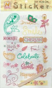 Rub-on Transfers & Tool - Sentiments Design 1