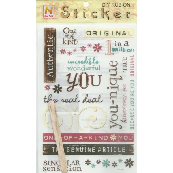 Rub-on Transfers & Tool - One of a Kind