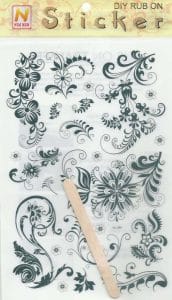 Rub-on Transfers & Tool - Floral Design 3