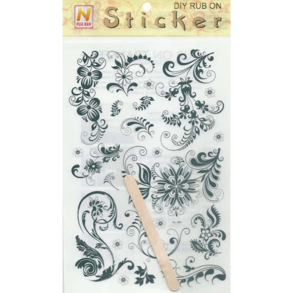 Rub-on Transfers & Tool - Floral Design 3