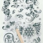 Rub-on Transfers & Tool - Floral Design 3