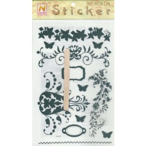 Rub-on Transfers & Tool - Floral Design 4