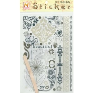 Rub-on Transfers & Tool - Floral Design 5