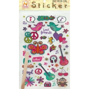 Rub-on Transfers & Tool - Girly Design 1