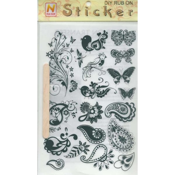 Rub-on Transfers & Tool - Floral Design 7