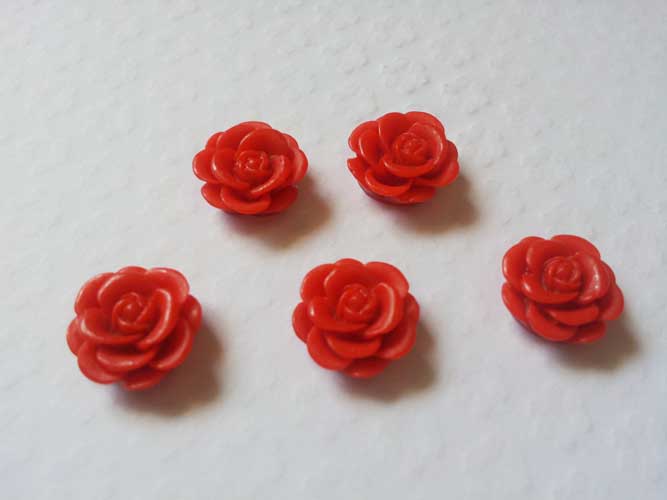 Resin Roses (1cm) - Red
