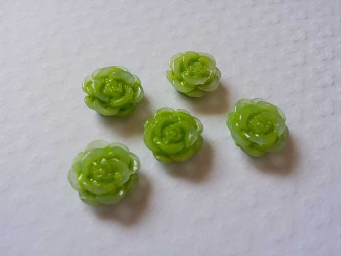 Resin Roses (1cm) - Green