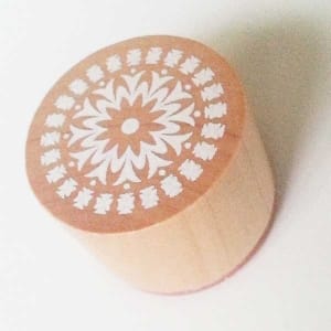 Round Rubber Stamp - Floral Design 1