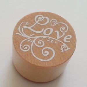 Round Rubber Stamp - Love