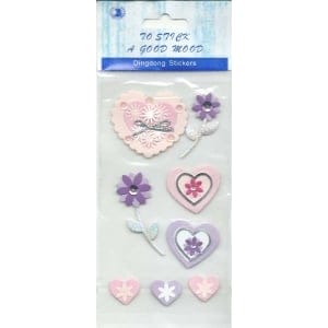 Hearts and Flowers Stickers