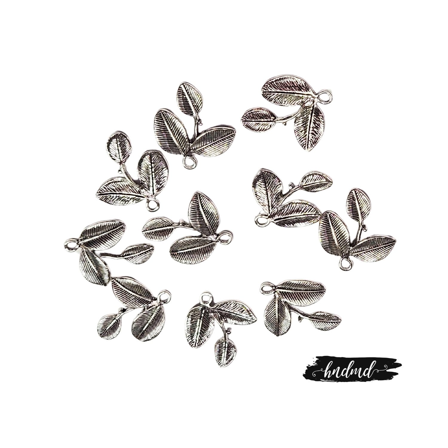 Metal Charms - Bunch of Leaves (Pack of 10) leaves metal charms 1 Metal Charms - Bunch of Leaves (Pack of 10)