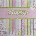 Assorted 12x12 Lunne Double sided  Paper Pack - Pastel Collection (Set of 30 sheets)