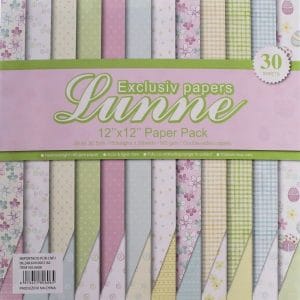Assorted 12x12 Lunne Double sided Paper Pack - Pastel Collection (Set of 30 sheets)