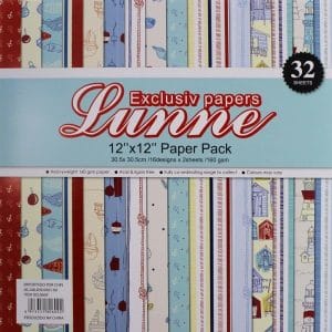 Assorted 12x12 Lunne Paper Pack - Out in the Sea (Set of 32 sheets)