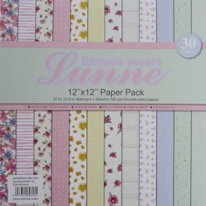 Assorted 12x12 Lunne Double sided Paper Pack - Floral Pack (Set of 30 sheets)