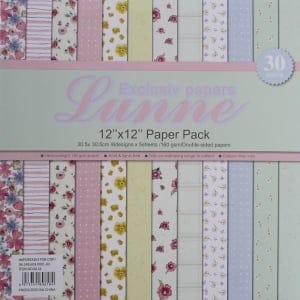 Assorted 12x12 Lunne Double sided Paper Pack - Floral Pack (Set of 30 sheets)