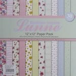 Assorted 12x12 Lunne Double sided  Paper Pack - Floral Pack (Set of 30 sheets)