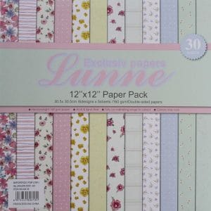 Assorted 12x12 Lunne Double sided Paper Pack - Floral Pack (Set of 30 sheets)