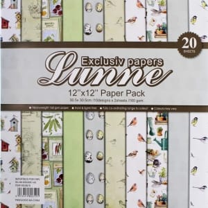 Assorted 12x12 Lunne Paper Pack - Little Birdie (Set of 20 sheets)