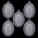 Metal Oval Bezels or Pendants (Pack of 5 pcs) (MC-5317)