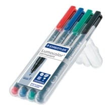 Staedtler Lumocolor Permanent Markers - Pack of 4 Colors