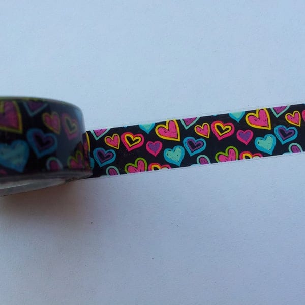 Hearts - Colorful - Decorative Tape CADT 1 Hearts - Colorful - Decorative Tape