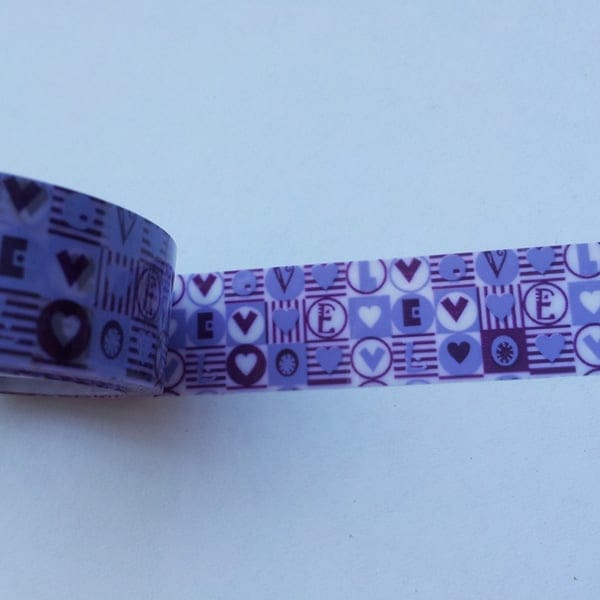 Hearts - Purple - Decorative Tape CADT 2 Hearts - Purple - Decorative Tape
