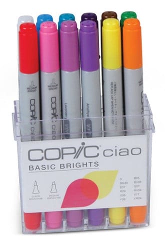 Copic Ciao 12pc Papercrafting Set Bright CIAO Papercrafting ISTAMP12B large Copic Ciao 12pc Papercrafting Set Bright