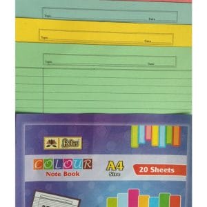 Lotus Colour Sheets - A4 ( One Side Ruled) - 20 Sheets